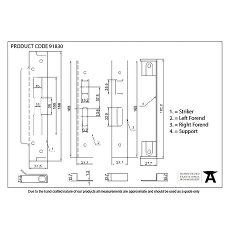 From The Anvil - PVD 1/2" Rebate Kit for Sash Lock | Sku. 91830 | Trade Door Handles.