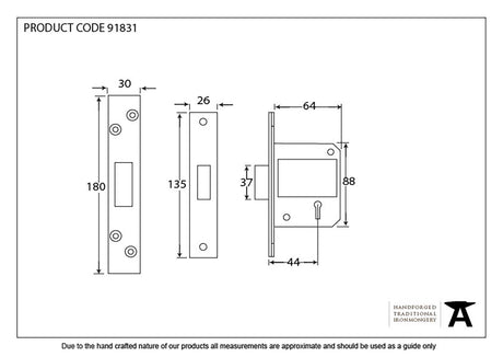From The Anvil - PVD 2½" 5 Lever BS Deadlock | Sku. 91831 | Trade Door Handles.