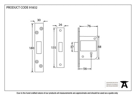 From The Anvil - PVD 3" 5 Lever BS Deadlock | Sku. 91832 | Trade Door Handles.