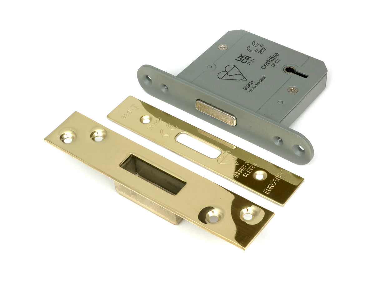 From The Anvil - PVD 3" 5 Lever BS Deadlock | Sku. 91832 | Trade Door Handles.