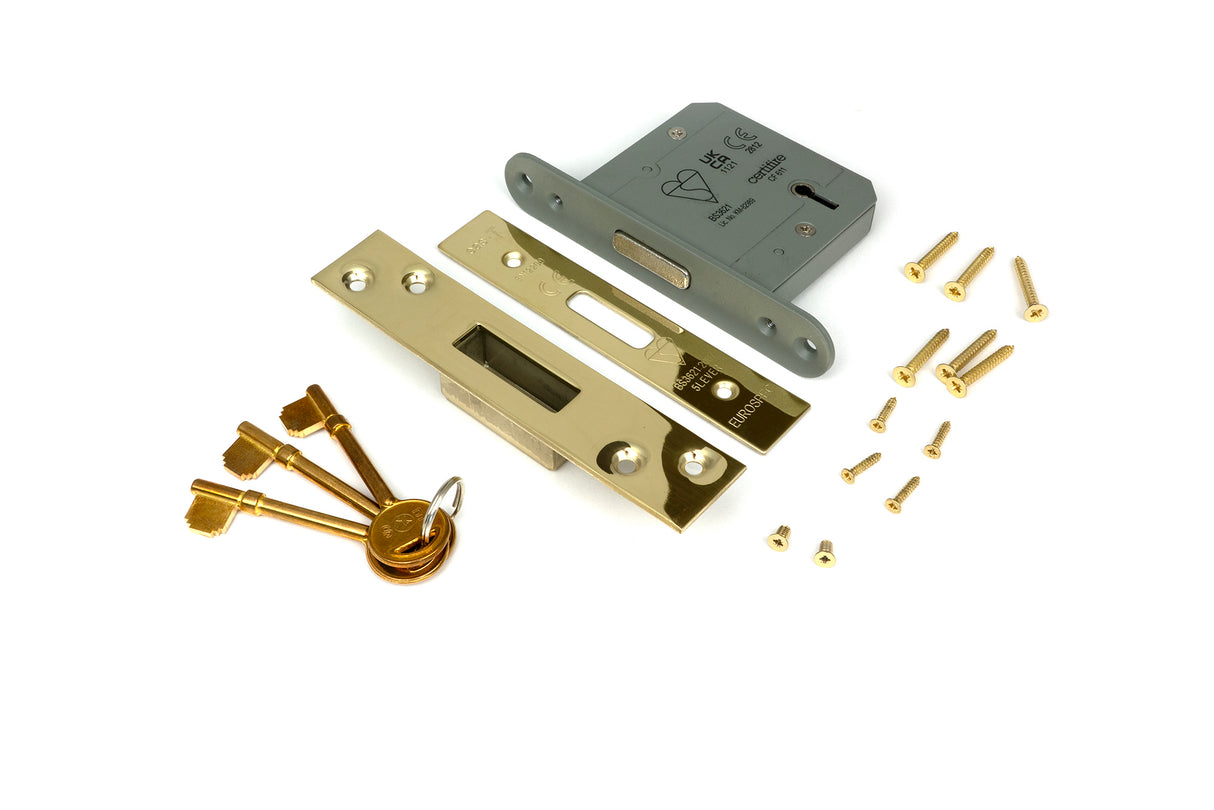 From The Anvil - PVD 3" 5 Lever BS Deadlock KA | Sku. 91834 | Trade Door Handles.