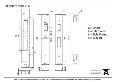 From The Anvil - PVD ½" Euro Sash Lock Rebate Kit | Sku. 91841 | Trade Door Handles.
