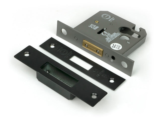 From The Anvil - Black 3" Euro Profile Dead Lock | Sku. 91846 | Trade Door Handles.