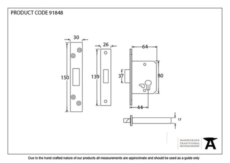 From The Anvil - PVD 2½" Euro Profile Dead Lock | Sku. 91848 | Trade Door Handles.