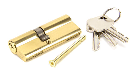 From The Anvil - Lacquered Brass 35/45 Euro Cylinder | Sku. 91856 | Trade Door Handles.