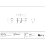 From The Anvil - Satin Chrome 30/30 Euro Cylinder/Thumbturn | Sku. 91866 | Trade Door Handles.