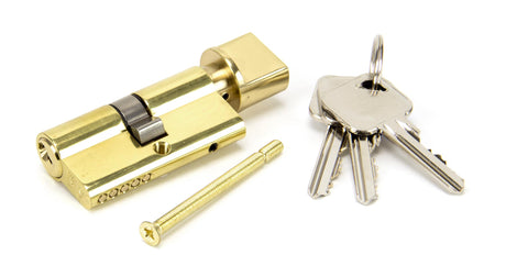From The Anvil - Lacquered Brass 30/30 Euro Cylinder/Thumbturn | Sku. 91867 | Trade Door Handles.
