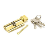 From The Anvil - Lacquered Brass 35/35 Euro Cylinder/Thumbturn | Sku. 91869 | Trade Door Handles.