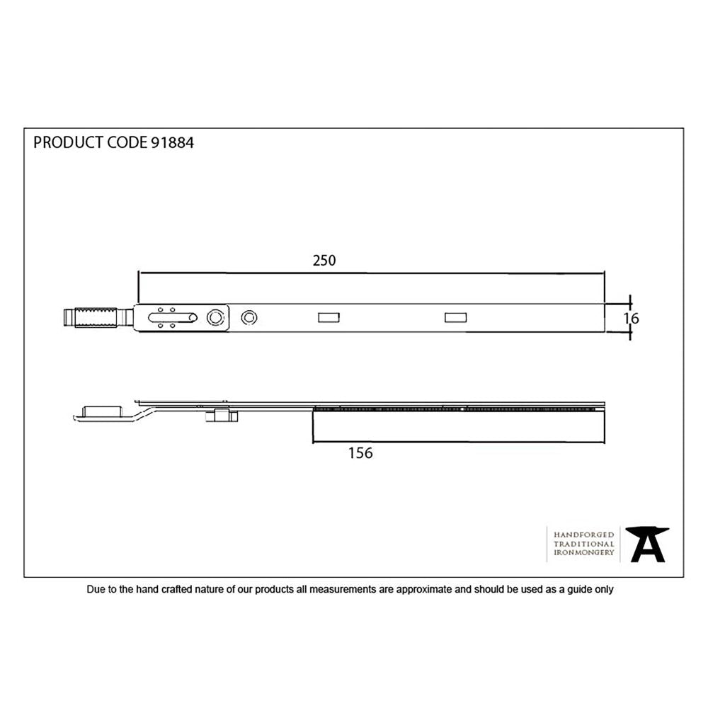 From The Anvil - BZP 250mm Extension Piece for Espag Door Locks | Sku. 91884 | Trade Door Handles.