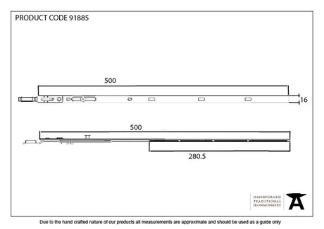 From The Anvil - BZP 500mm Extension Piece for Espag Door Locks | Sku. 91885 | Trade Door Handles.