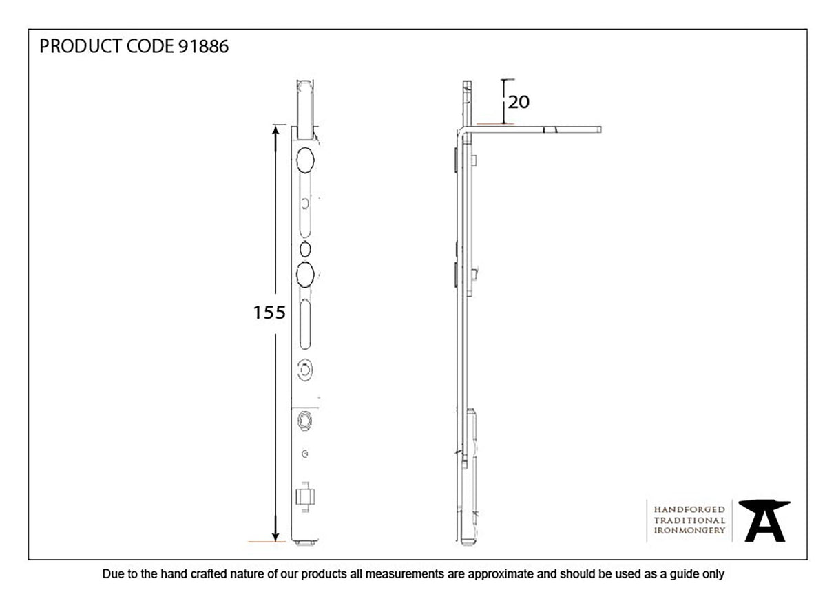 From The Anvil - 155mm SS Shoot Bolt for Door Espag Lock | Sku. 91886 | Trade Door Handles.