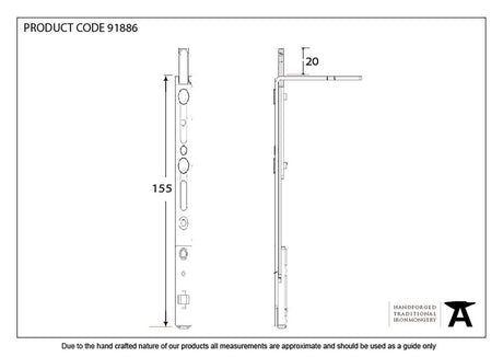From The Anvil - 155mm SS Shoot Bolt for Door Espag Lock | Sku. 91886 | Trade Door Handles.