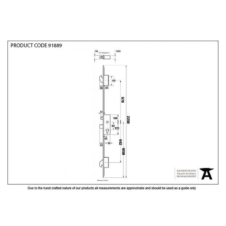 From The Anvil - SS 45mm Backset Hook 3 Point Door Lock | Sku. 91889 | Trade Door Handles.