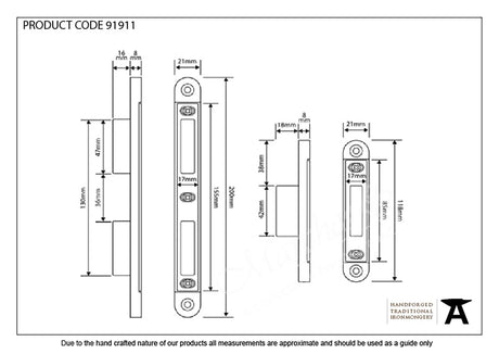 From The Anvil - Bright Zinc Plated Espag Plain Keep Set | Sku. 91911 | Trade Door Handles.