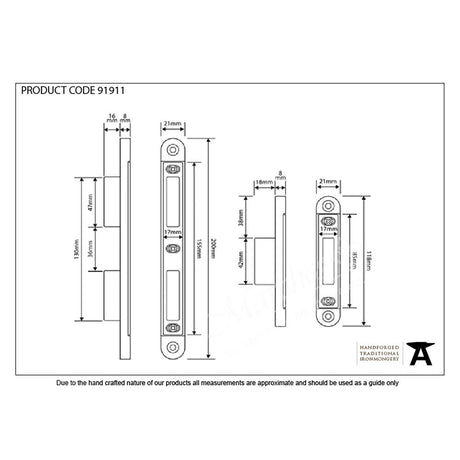 From The Anvil - Bright Zinc Plated Espag Plain Keep Set | Sku. 91911 | Trade Door Handles.