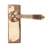 From The Anvil - Polished Bronze Reeded Lever Latch Set | Sku. 91914 | Trade Door Handles.