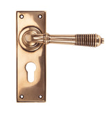 From The Anvil - Polished Bronze Reeded Lever Euro Lock Set | Sku. 91916 | Trade Door Handles.