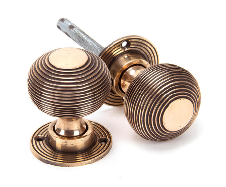 From The Anvil - Polished Bronze Heavy Beehive Mortice/Rim Knob Set | Sku. 91926 | Trade Door Handles.