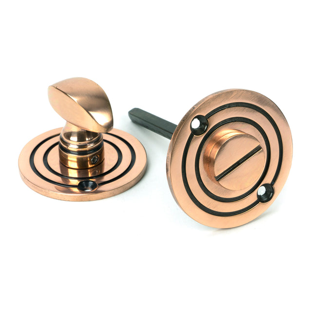 From The Anvil - Polished Bronze Round Bathroom Thumbturn | Sku. 91930 | Trade Door Handles.