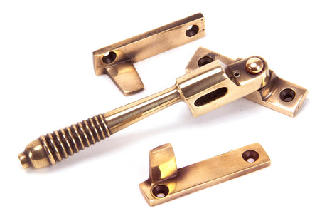 From The Anvil - Polished Bronze Night-Vent Locking Reeded Fastener | Sku. 91941 | Trade Door Handles.