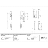 From The Anvil - Polished Bronze Night-Vent Locking Reeded Fastener | Sku. 91941 | Trade Door Handles.