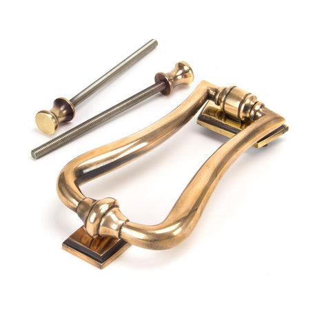 From The Anvil - Polished Bronze Slimline Art Deco Door Knocker | Sku. 91945 | Trade Door Handles.