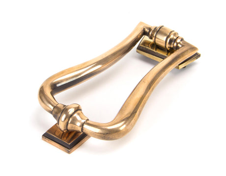 From The Anvil - Polished Bronze Slimline Art Deco Door Knocker | Sku. 91945 | Trade Door Handles.