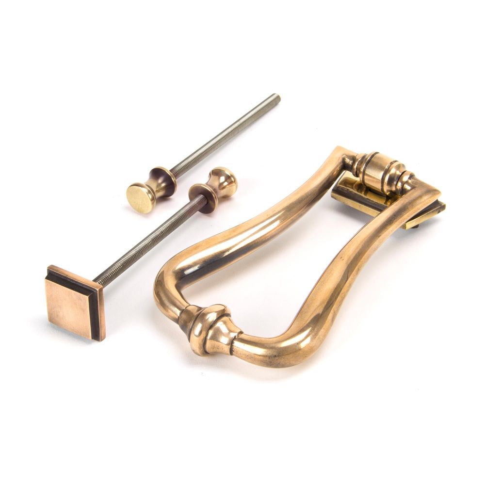 From The Anvil - Polished Bronze Slimline Art Deco Door Knocker | Sku. 91945 | Trade Door Handles.