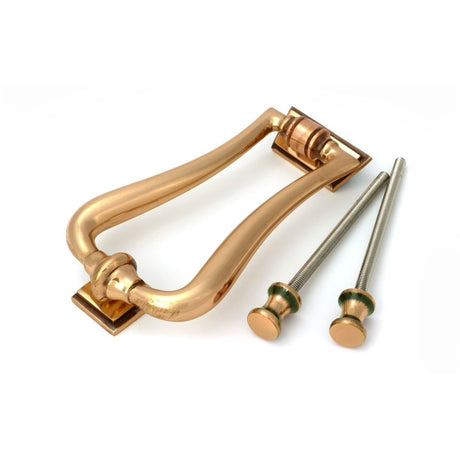 From The Anvil - Polished Bronze Slimline Art Deco Door Knocker | Sku. 91945 | Trade Door Handles.