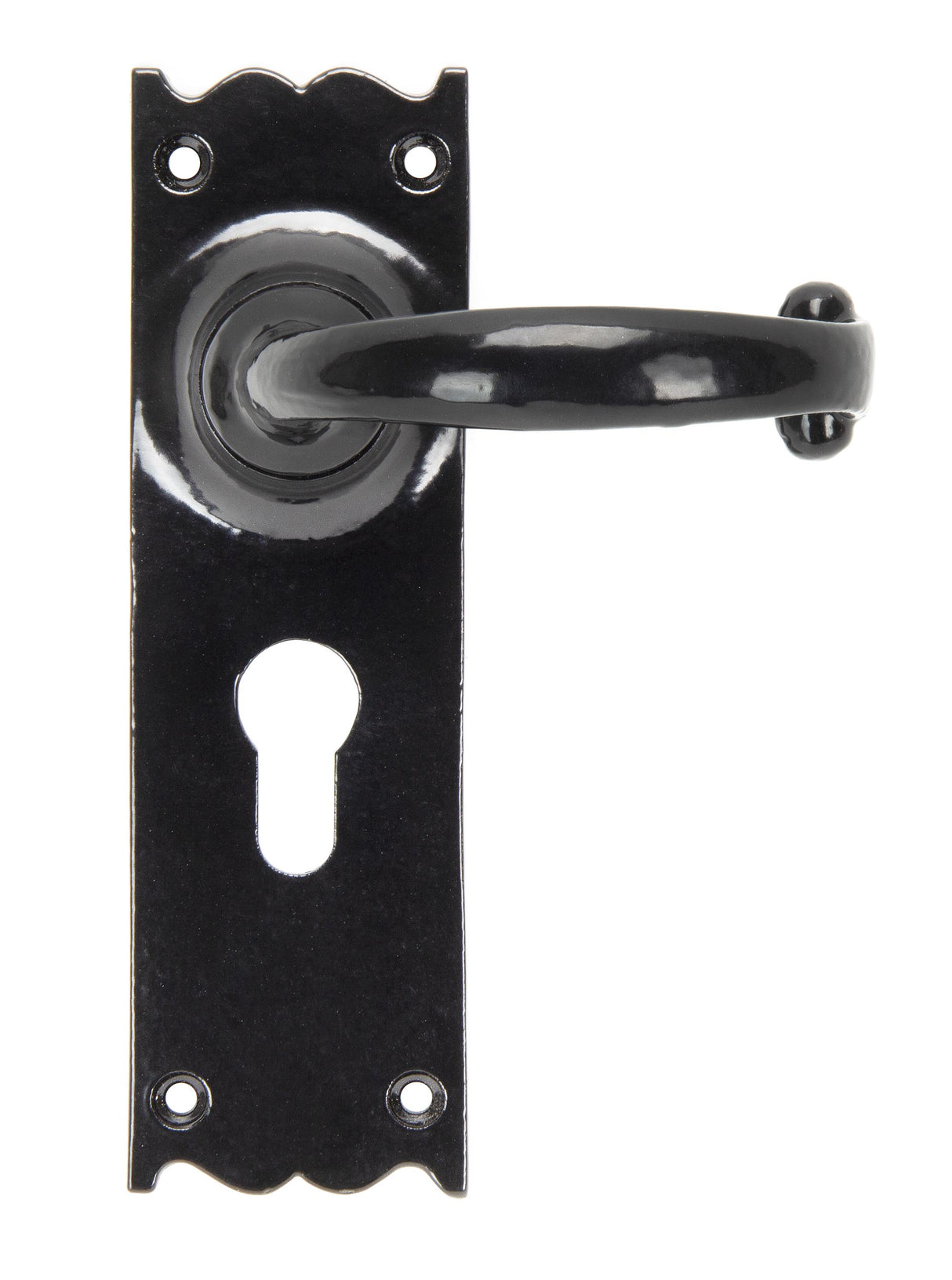 From The Anvil - Black Cottage Lever Euro Lock Set | Sku. 91966 | Trade Door Handles.