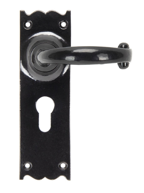 From The Anvil - Black Cottage Lever Euro Lock Set | Sku. 91966 | Trade Door Handles.