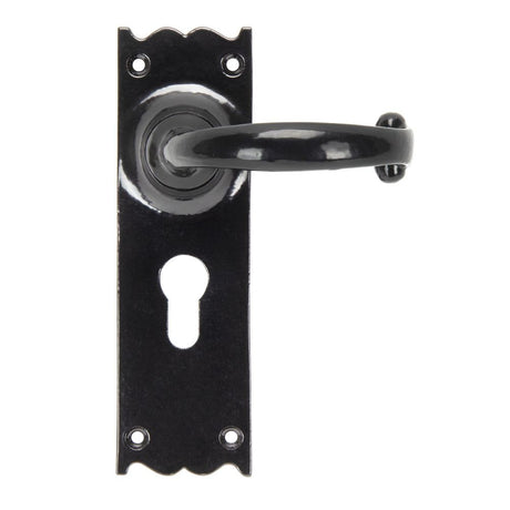 From The Anvil - Black Cottage Lever Euro Lock Set | Sku. 91966 | Trade Door Handles.