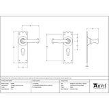 From The Anvil - Black Cottage Lever Euro Lock Set | Sku. 91966 | Trade Door Handles.