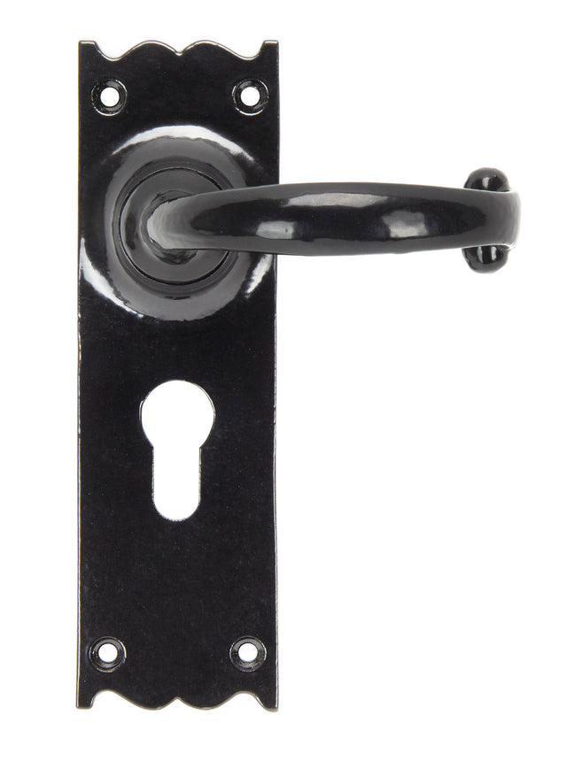 From The Anvil - Black Cottage Lever Euro Lock Set | Sku. 91966 | Trade Door Handles.
