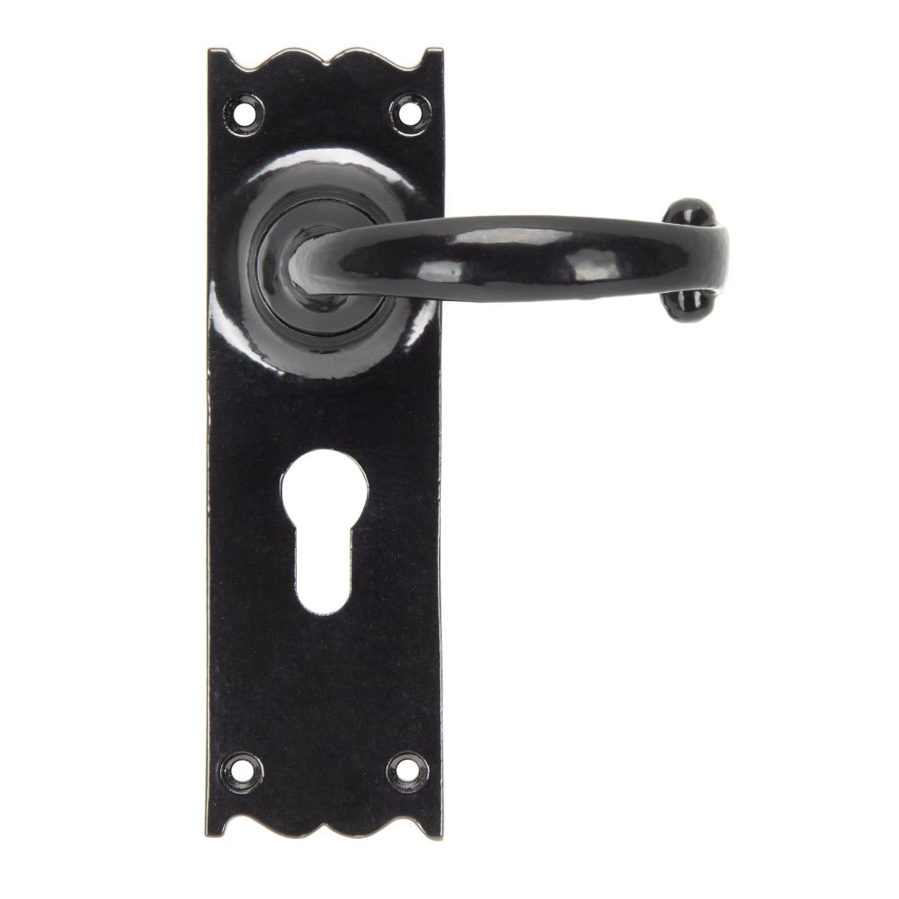 From The Anvil - Black Cottage Lever Euro Lock Set | Sku. 91966 | Trade Door Handles.