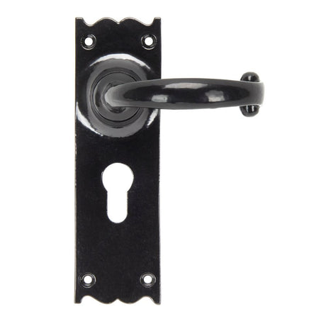 From The Anvil - Black Cottage Lever Euro Lock Set | Sku. 91966 | Trade Door Handles.