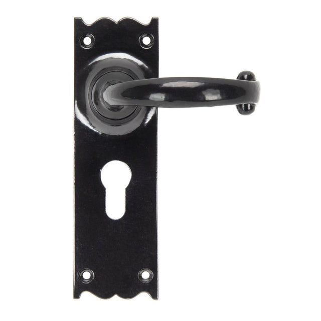 From The Anvil - Black Cottage Lever Euro Lock Set | Sku. 91966 | Trade Door Handles.
