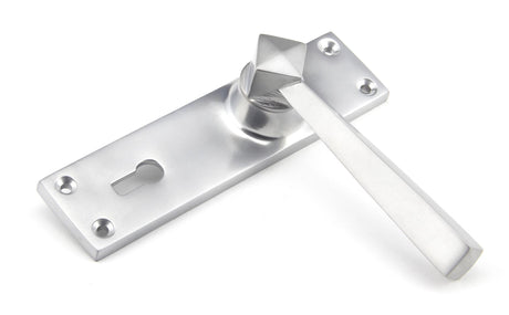 From The Anvil - Satin Chrome Straight Lever Lock Set | Sku. 91967 | Trade Door Handles.
