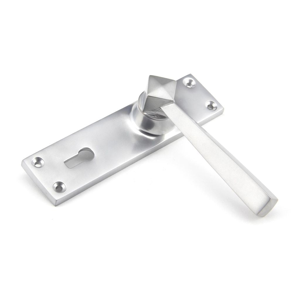 From The Anvil - Satin Chrome Straight Lever Lock Set | Sku. 91967 | Trade Door Handles.