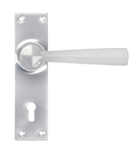 From The Anvil - Satin Chrome Straight Lever Lock Set | Sku. 91967 | Trade Door Handles.