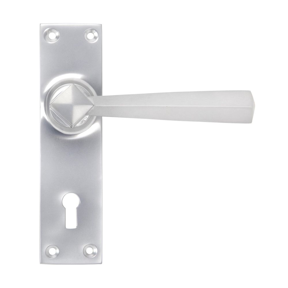 From The Anvil - Satin Chrome Straight Lever Lock Set | Sku. 91967 | Trade Door Handles.