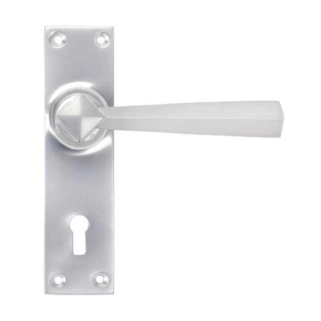 From The Anvil - Satin Chrome Straight Lever Lock Set | Sku. 91967 | Trade Door Handles.