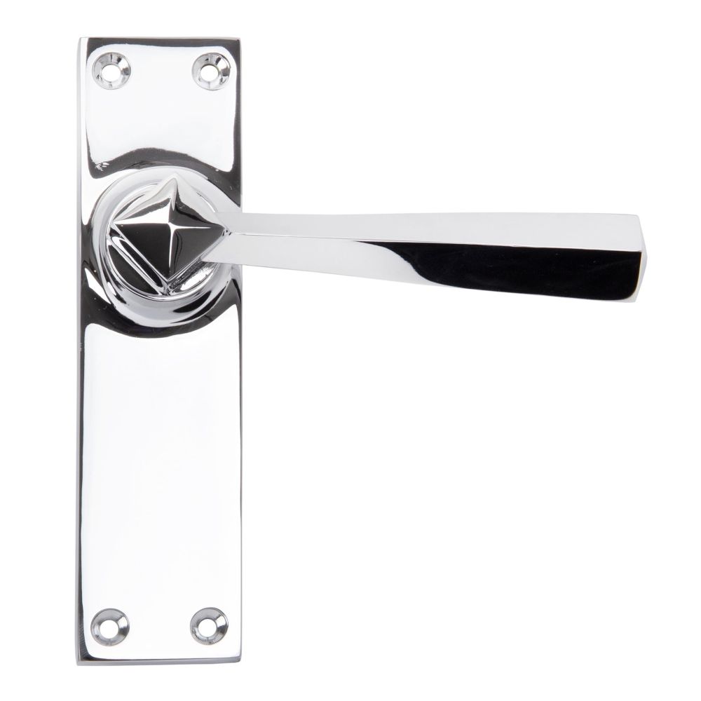 From The Anvil - Polished Chrome Straight Lever Latch Set | Sku. 91969 | Trade Door Handles.