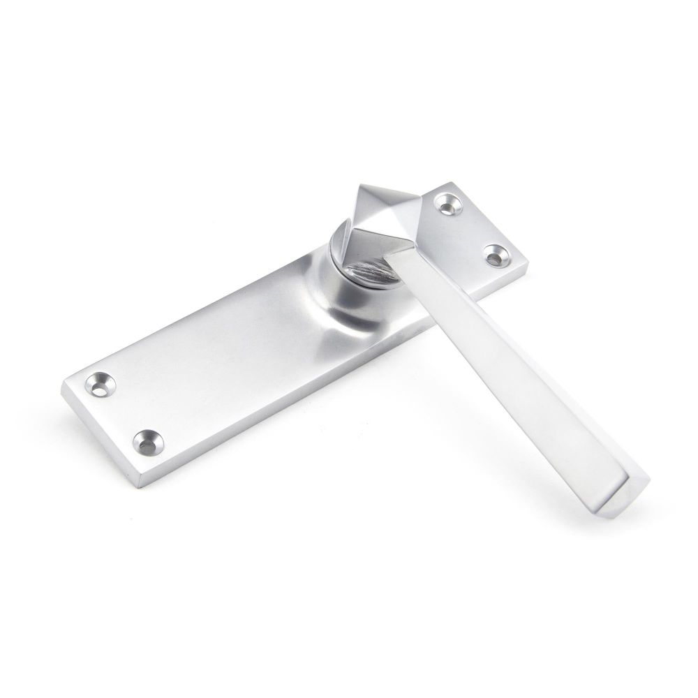 From The Anvil - Satin Chrome Straight Lever Latch Set | Sku. 91970 | Trade Door Handles.