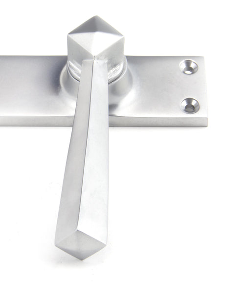 From The Anvil - Satin Chrome Straight Lever Latch Set | Sku. 91970 | Trade Door Handles.