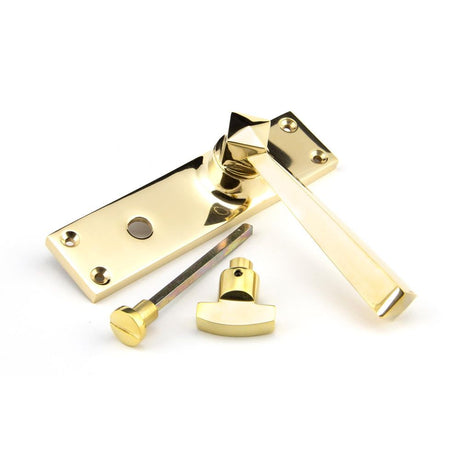 From The Anvil - Polished Brass Straight Lever Bathroom Set | Sku. 91971 | Trade Door Handles.