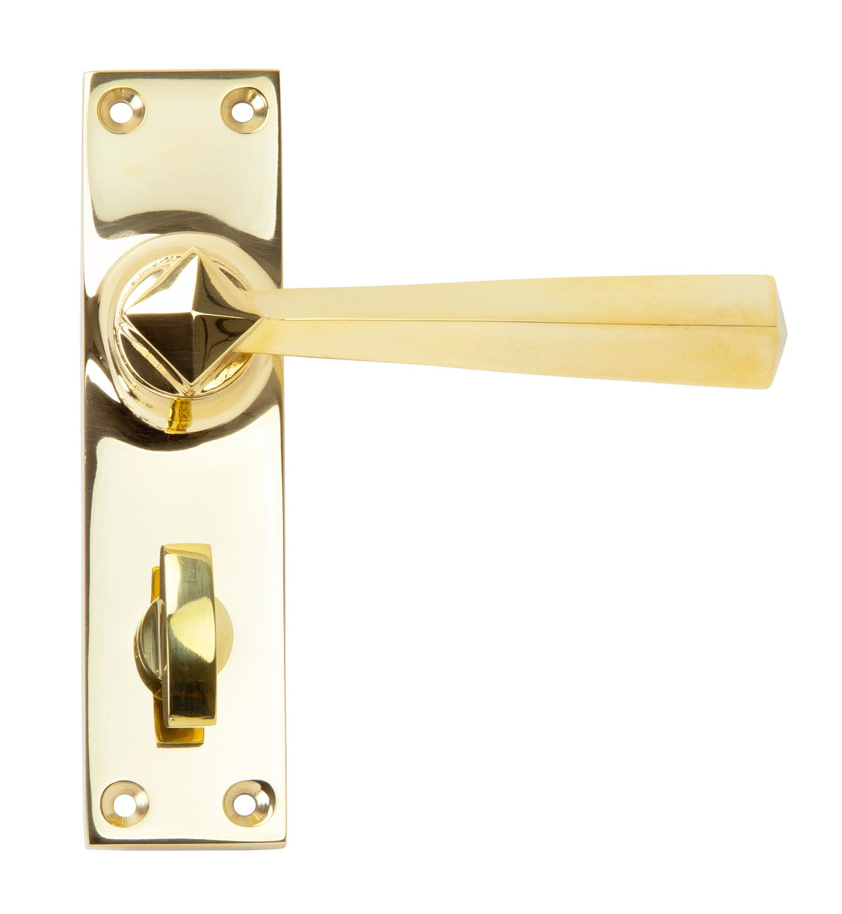 From The Anvil - Polished Brass Straight Lever Bathroom Set | Sku. 91971 | Trade Door Handles.