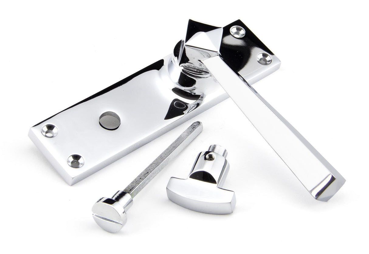 From The Anvil - Polished Chrome Straight Lever Bathroom Set | Sku. 91972 | Trade Door Handles.