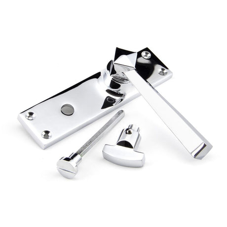From The Anvil - Polished Chrome Straight Lever Bathroom Set | Sku. 91972 | Trade Door Handles.