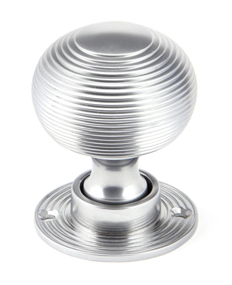 From The Anvil - Satin Chrome Heavy Beehive Mortice/Rim Knob Set | Sku. 91974 | Trade Door Handles.